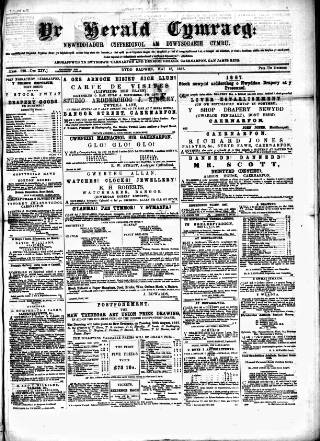 cover page of Herald Cymraeg published on May 18, 1867