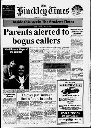 cover page of Hinckley Times published on May 18, 1990
