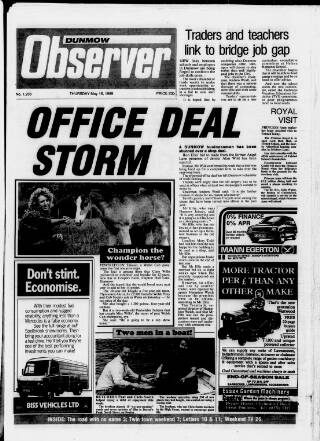 cover page of Dunmow Observer published on May 18, 1989