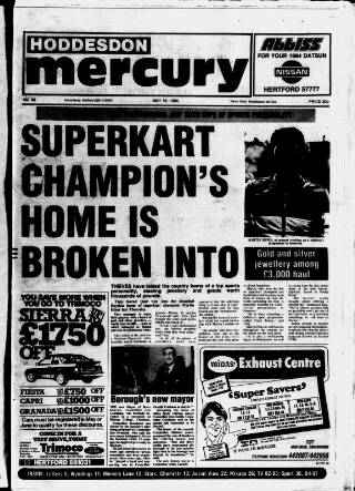 cover page of Hoddesdon and Broxbourne Mercury published on May 18, 1984