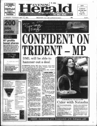 cover page of Western Evening Herald published on May 18, 1995