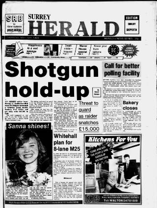 cover page of Sunbury & Shepperton Herald published on May 18, 1989