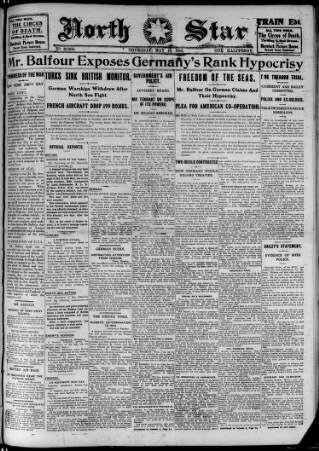 cover page of North Star (Darlington) published on May 18, 1916