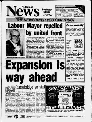 cover page of Bebington News published on May 18, 1988