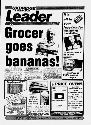 cover page of Uxbridge Leader published on May 18, 1988