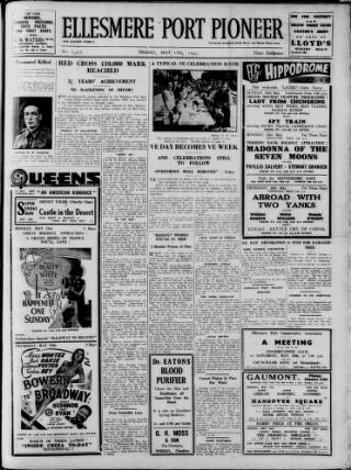 cover page of Ellesmere Port Pioneer published on May 18, 1945