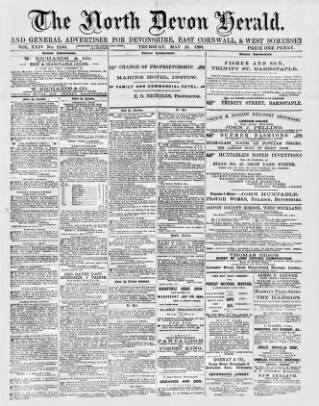 cover page of North Devon Herald published on May 24, 1894