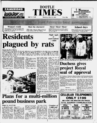 cover page of Bootle Times published on May 18, 1989