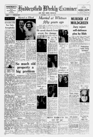 cover page of Huddersfield and Holmfirth Examiner published on May 18, 1968