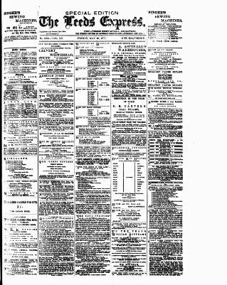 cover page of Leeds Evening Express published on May 18, 1877