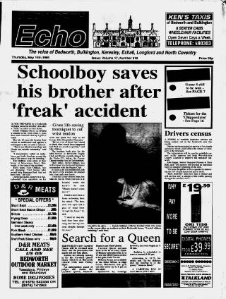 cover page of Bedworth Echo published on May 18, 1995