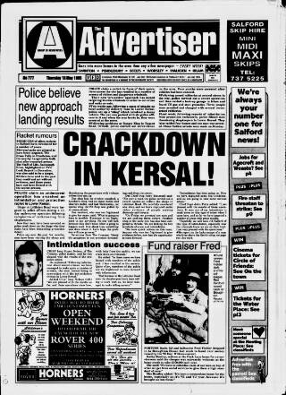 cover page of Salford Advertiser published on May 18, 1995