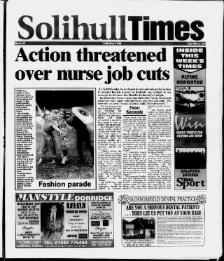 cover page of Solihull Times published on May 29, 1998