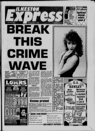 cover page of Ilkeston Express published on May 18, 1989