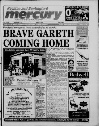 cover page of Royston and Buntingford Mercury published on May 28, 1999