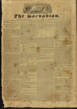 cover page of Barbadian published on May 18, 1833