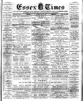 cover page of Essex Times published on May 18, 1887
