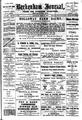 cover page of Beckenham Journal published on May 18, 1901