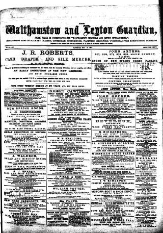 cover page of Walthamstow and Leyton Guardian published on May 18, 1878