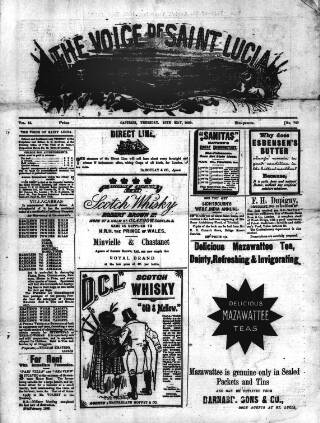 cover page of Voice of St. Lucia published on May 18, 1899