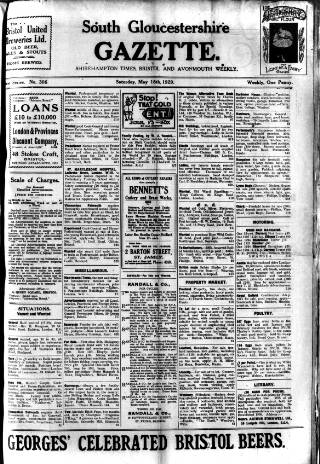 cover page of South Gloucestershire Gazette published on May 18, 1929