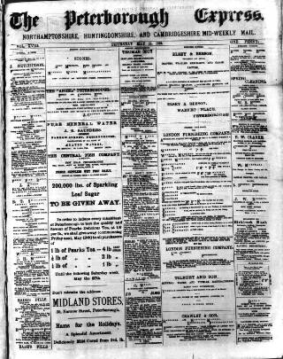 cover page of Peterborough Express published on May 18, 1899
