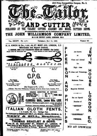 cover page of Tailor & Cutter published on May 18, 1899