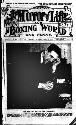 cover page of Boxing World and Mirror of Life published on May 18, 1912