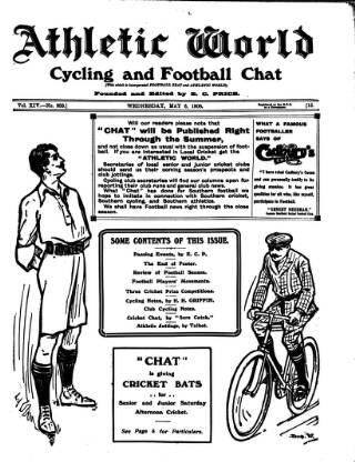 cover page of Athletic Chat published on May 6, 1908