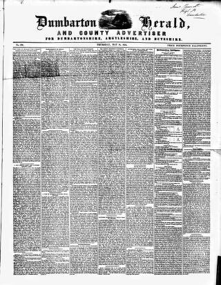 cover page of Dumbarton Herald and County Advertiser published on May 18, 1854