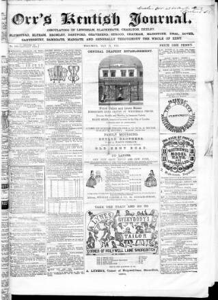 cover page of Orr's Kentish Journal published on May 18, 1861