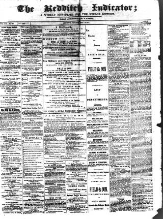 cover page of Redditch Indicator published on May 18, 1872