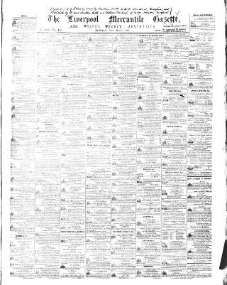 cover page of Liverpool Mercantile Gazette and Myers's Weekly Advertiser published on May 18, 1868