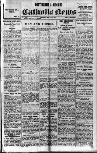 cover page of Nottingham and Midland Catholic News published on May 18, 1918