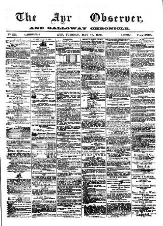 cover page of Ayr Observer published on May 18, 1880