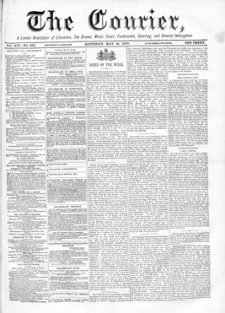 cover page of Courier and West-End Advertiser published on May 18, 1872