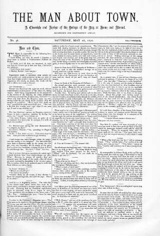cover page of Man about Town published on May 28, 1870