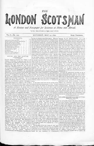 cover page of London Scotsman published on May 14, 1870