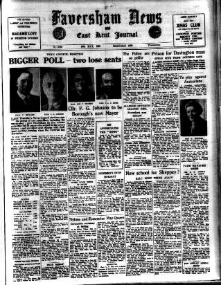 cover page of Faversham News published on May 18, 1951