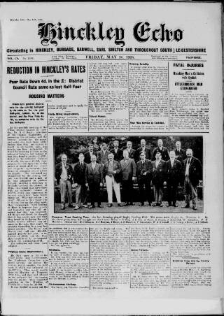 cover page of Hinckley Echo published on May 18, 1928