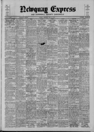 cover page of Newquay Express and Cornwall County Chronicle published on May 18, 1944