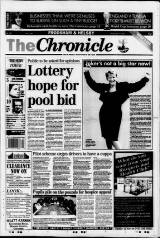 cover page of Chester Chronicle (Frodsham & Helsby edition) published on May 29, 1998