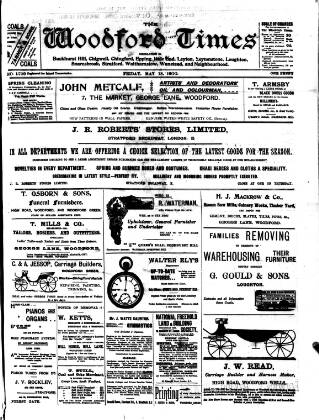 cover page of Woodford Times published on May 18, 1900