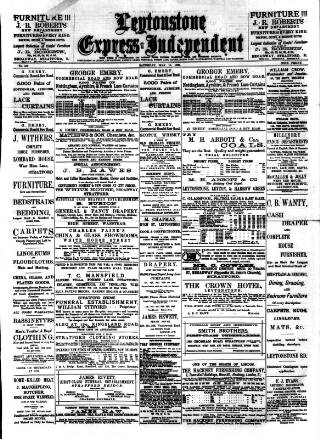 cover page of Leytonstone Express and Independent published on May 18, 1889