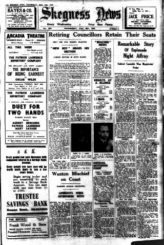 cover page of Skegness News published on May 18, 1949