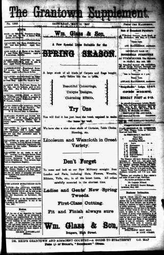 cover page of Grantown Supplement published on May 18, 1907