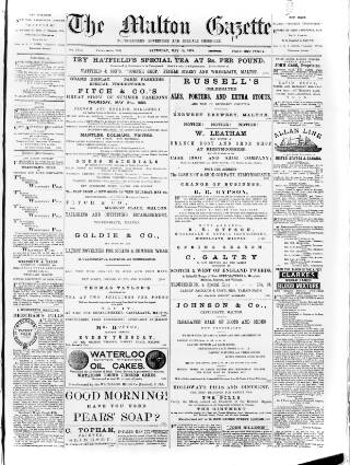 cover page of Malton Gazette published on May 18, 1889