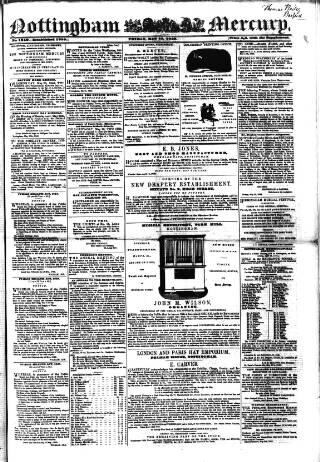 cover page of Nottingham and Newark Mercury published on May 18, 1849