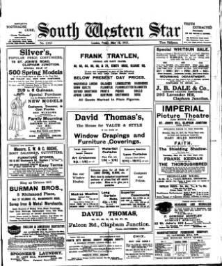 cover page of South Western Star published on May 18, 1917