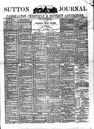 cover page of Sutton Journal published on May 18, 1893
